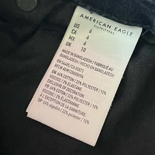 American Eagle • Distressed Washed Black Button Fly Super High Rise Shorties - Image 6