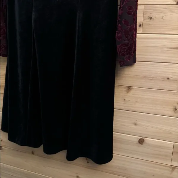 Vintage Molly Malloy Medium Floral Burnout Velvet Long Sleeve Whimsigoth Dress - Image 3