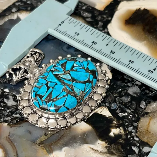 Spiny Turquoise in Copper Pendant 1 1/2”x 1 1/2” - Image 15