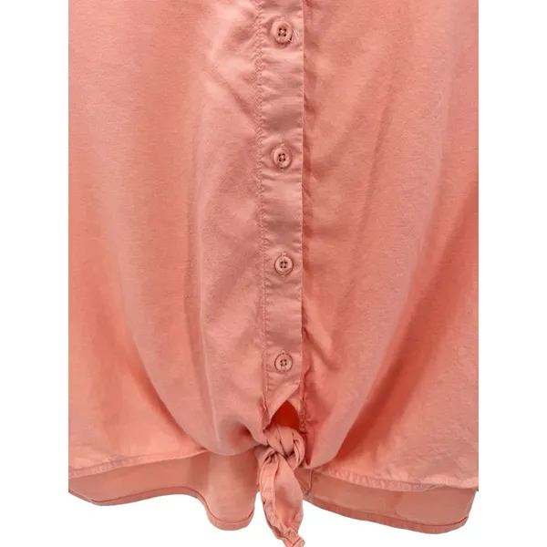 Anthropologie Cloth and Stone‎ Top Womens Medium Button Up Tie Front Peach Boho - Image 3