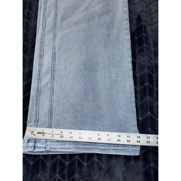 Risen Blue Denim Utility Pocket High‎ Rise Wide Leg Elastic Waistband Size 1XL - Image 11