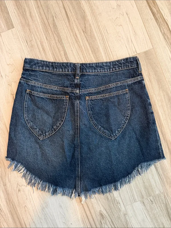 We The Free Denim Jean Skirt Frayed Size 31 - Image 3