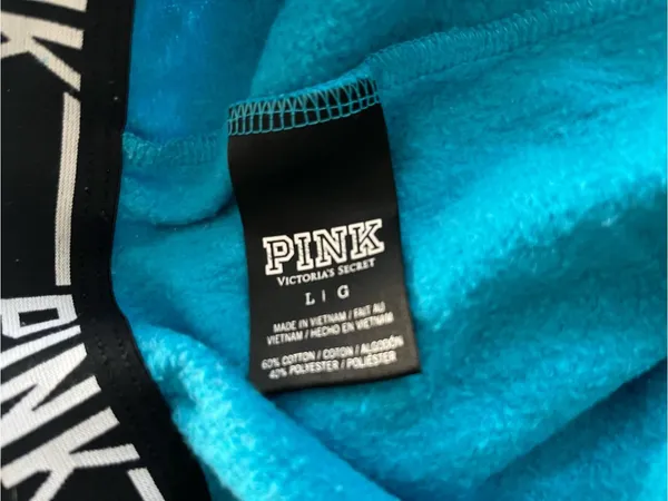 PINK Victoria's Secret Blue Logo Sweatpants Large Joggers Loungewear - Image 5