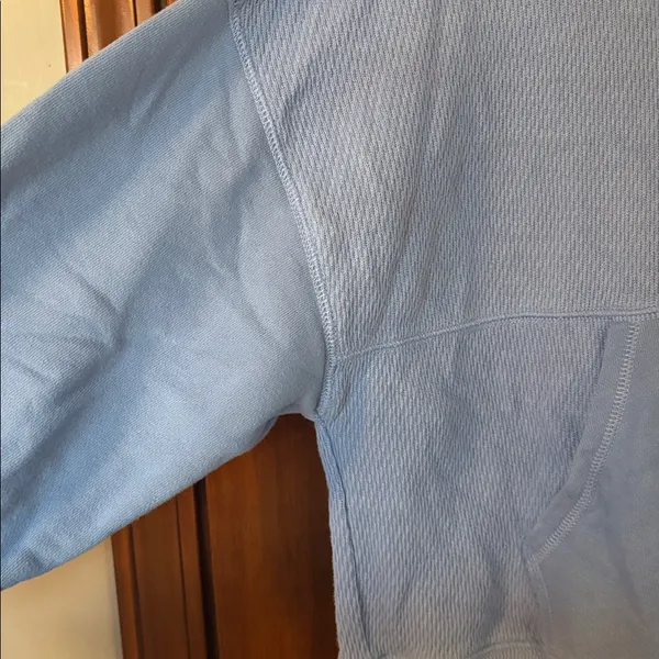 Aerie Blue Hooded Sweatshirt Size Small - Image 5