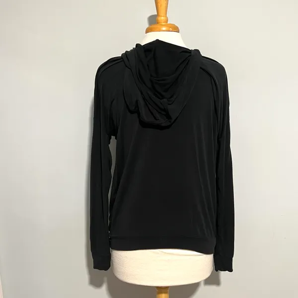A Pea in the Pod Maternity Postpartum Black Hoodie Sweatshirt - Image 3
