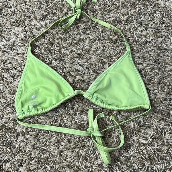 La Hearts Green Metallic Triangle Bikini Top Sz XS - Image 5