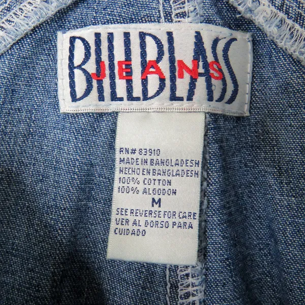 1990s Bill Blass Vintage Overalls Blue Denim Overalls Medium Women's Retro - Image 7