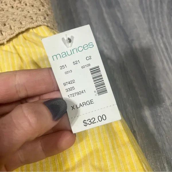 Maurice’s Yellow Embroidered Women's Skirt; XL; NEW - Image 3