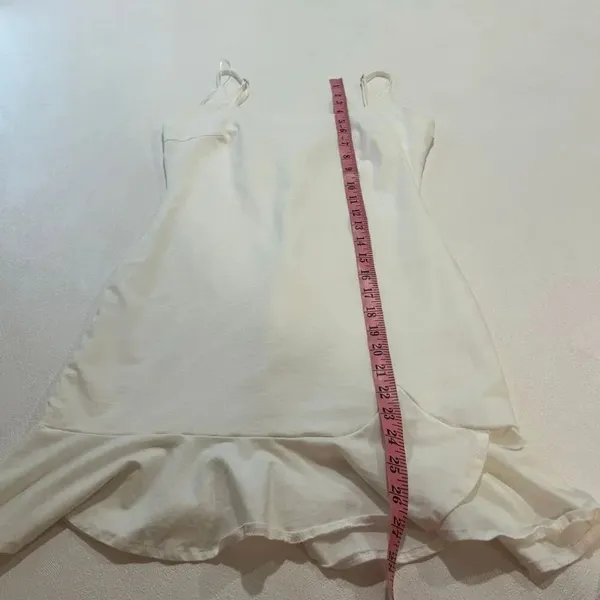 Princess Polly White Ruffle Hem Mini Dress Size 4 | Square Neck Cami Slip Dress - Image 5
