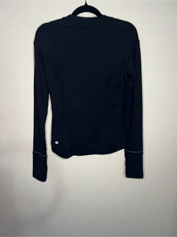 Lululemon Close To‎ Crossing Black Rulu Long Sleeve Athletic Top - Image 6