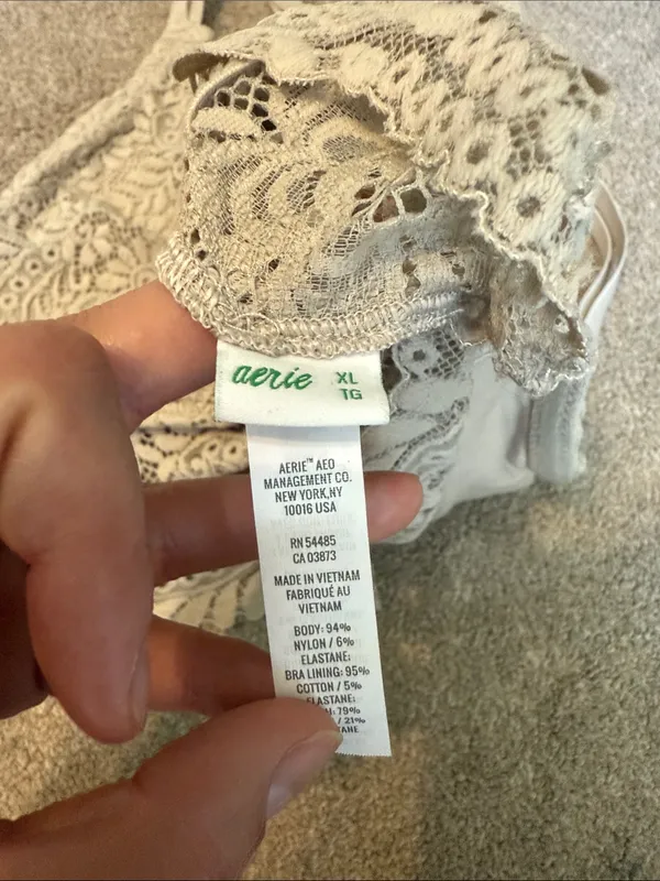 Aerie Taupe Lace Unlined Strappy Back Long Line Bralette Size XL - Image 2