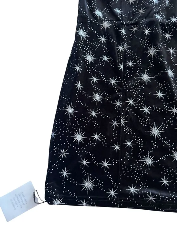 SUPERDOWN Black Silver Sparkle Velvet Strapless Dress Size XS NEW NWT - Image 2