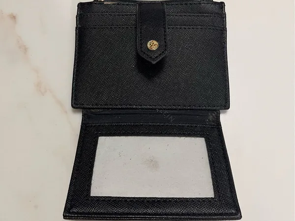 ANNE KLEIN Mini Wallet Card Id Holder Money Fold Black Leather EUC - Image 4