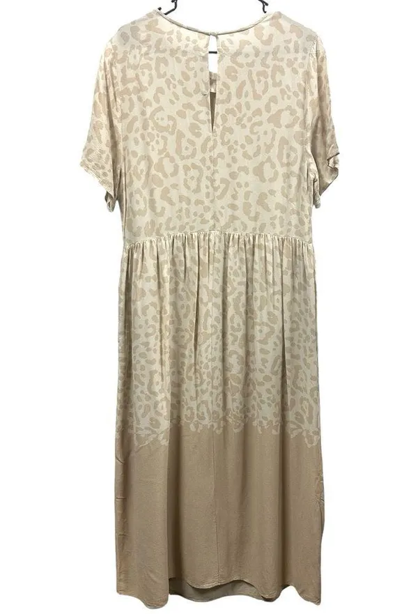 Shoulder Brand Cream Short Sleeve Midi Maxi Pocket Dress Imported 44 US 14 XXL - Image 8