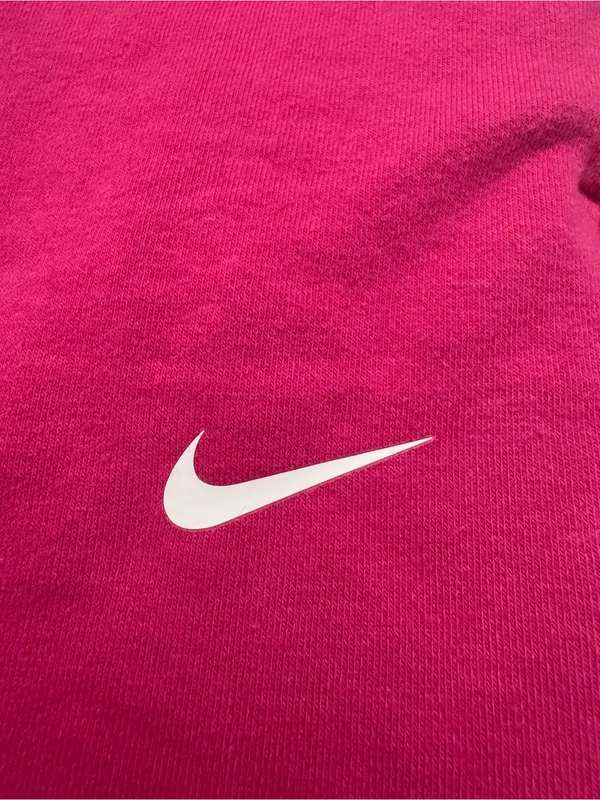 Nike Raspberry Pink Fleece Joggers with White Swoosh - Image 4