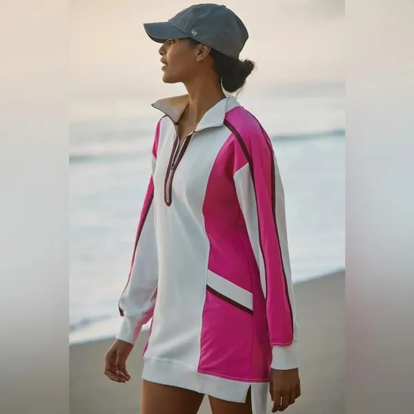 Daily Practice by Anthropologie Sporty Colorblock‎ Twofer Mini Dress Pink - Image 2