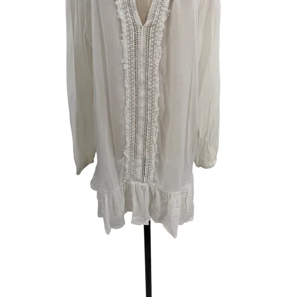 Eberjey Summer of Love Elba‎ Cover Up Dress White Crochet Tunic Size Large - Image 5