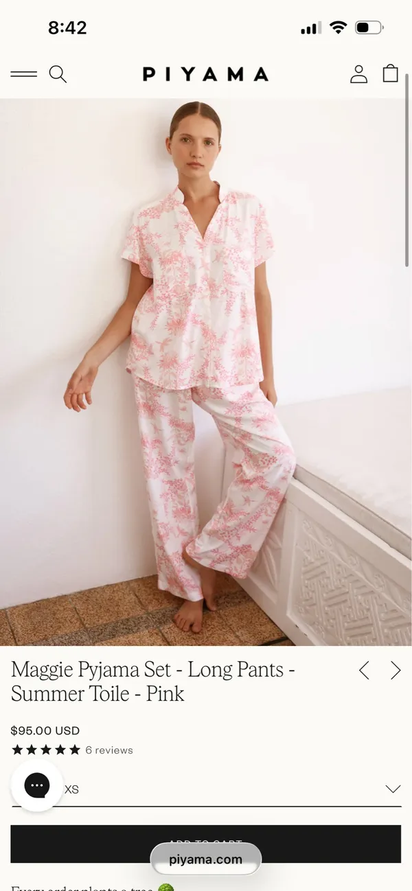 Piyama Pajama Set Pink Size M - Image 2