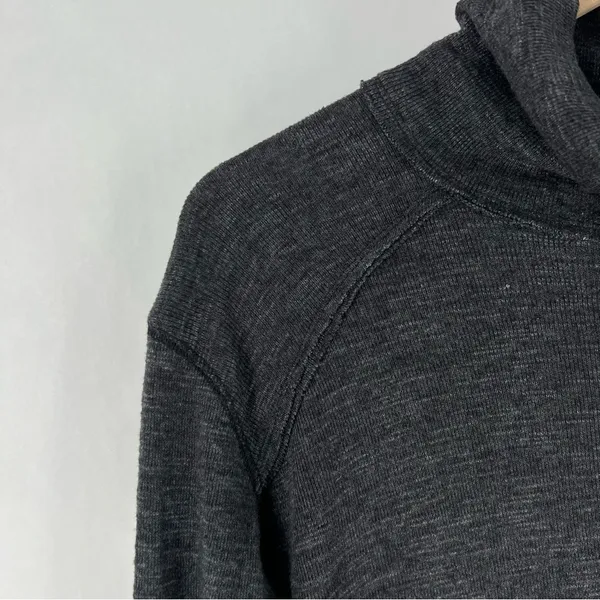 WeThe Free Raw Edge Split Back‎ Long Sleeve Burnout Knit Turtleneck Top - Image 3