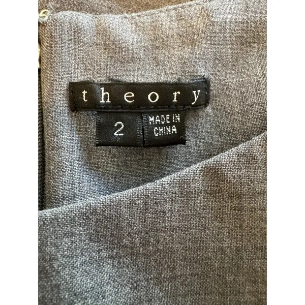 Theory | Wool Knee Length Career Dress Size 2 Office Sleeveless Basic Capsule - Image 5