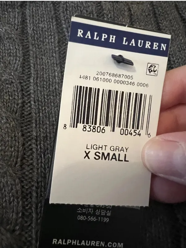 Lauren Ralph Lauren Women's Ribbed Sweater LRL Light Gray Grey NWT Size XS - Image 9