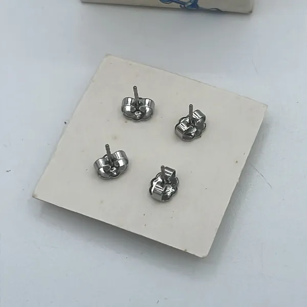 Vintage Avon Jacks Funtime Earrings 2 Pair Original Box Pierced 1987 Blue - Image 3