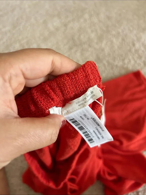 Zara red wide leg pants. S-M - Image 6