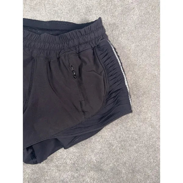 lululemon hotty-hot shorts ruched side black reflective 4 - Image 3