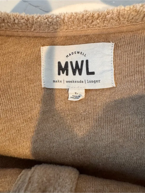 Madewell Cozybrushed Fleece Henley Sweater Top Size L - Image 6