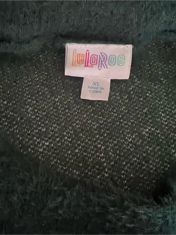Lulus LuLaRoe Forest Green Fuzzy Bow Sweater XL Cozy Plush Pullover - Image 8