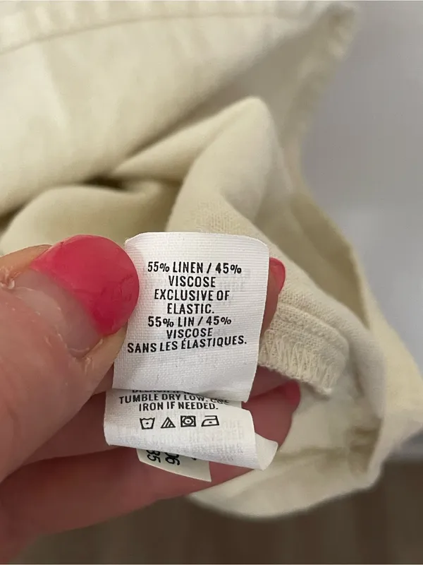 Aerie Linen Blend Tie Strap Dress Size XL Cream Babydoll Boho Beach Coastal - Image 3