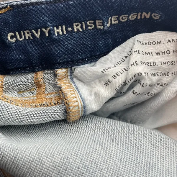 American Eagle Outfitters‎ Curvy Hi Rise Jegging Jeans Dark Wash Ripped Size 6 - Image 5
