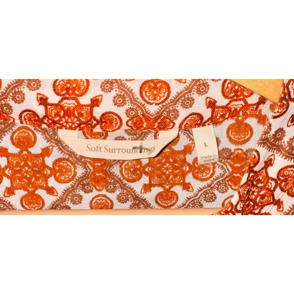 Soft Surroundings Boho Lightweight Blouse‎ Womens Large Hippie 70s Burnt Orange - Image 6
