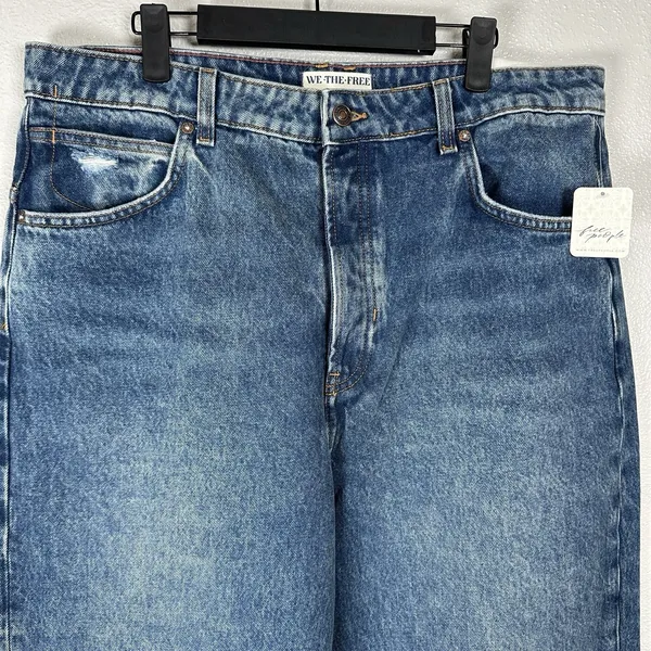 NEW‎ We The Free People Deep Trance Mid Rise Dropped Boyfriend Jeans Size 32Long - Image 2