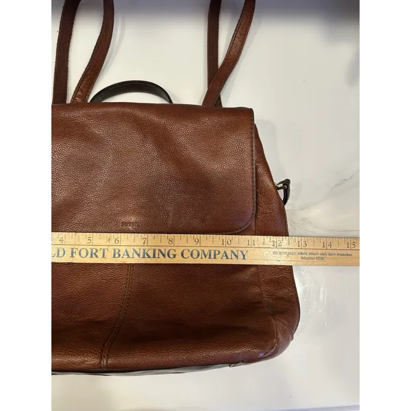 Fossil Claire Leather Backpack Purse Brown Pebbled Vintage Career School Casual - Image 13