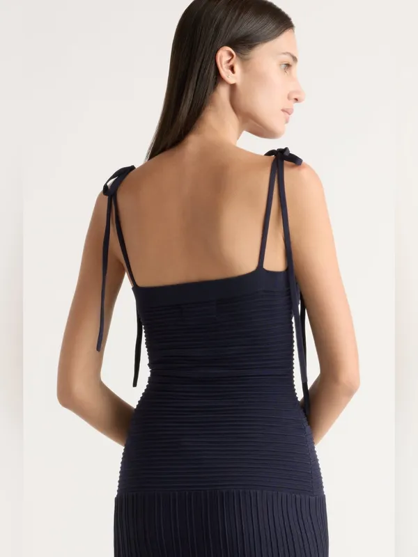 Modern Citizen Chan Ottoman-Knit Navy Blue Dress size Large - Image 5