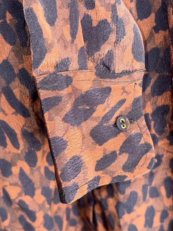 NEW KARINA GRIMALDI kylie print mini dress - in leopard brown XS Oversized - Image 8