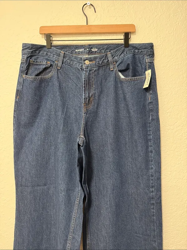 NWT OLD NAVY Mid Rise WOW Baggy Wide Leg Blue Jeans Size 16 - Image 2