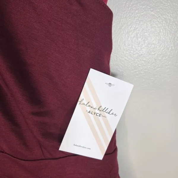 Alyce Paris Kalani Hilliker Burgundy Halter Keyhole Homecoming Dress M NWT - Image 6