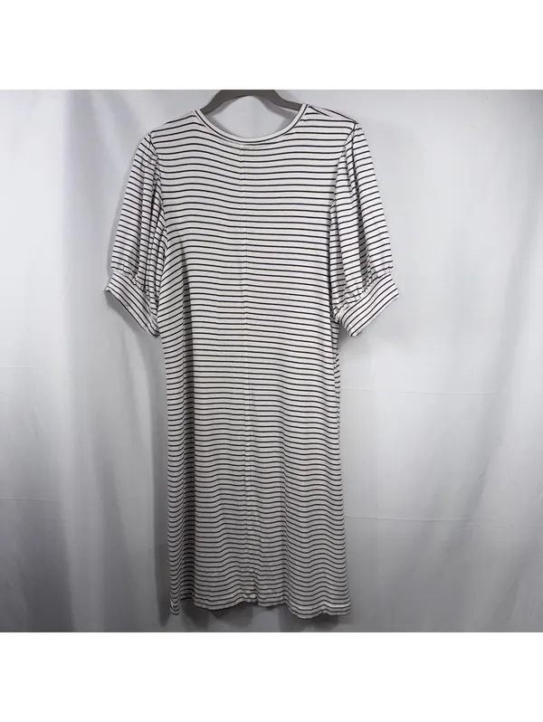 Daily Ritual Large Black White Striped T-Shirt Dress - Image 6