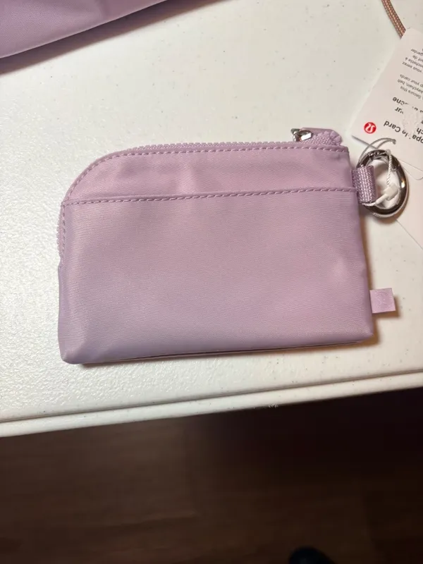 Lululemon Clippable Card Pouch Color: Lilac Play: LLAY/LOTU/SLVR - Image 3