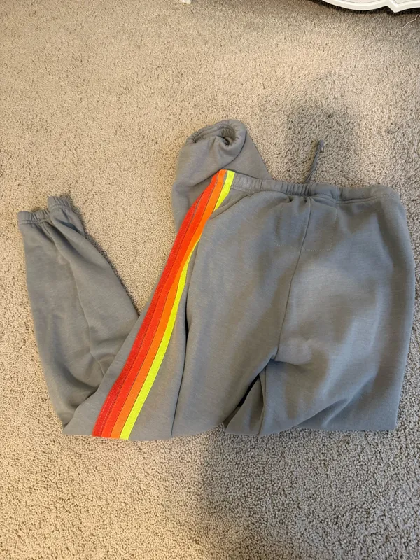 Aviator Nation Sweatpants Grey Stripe - Image 4