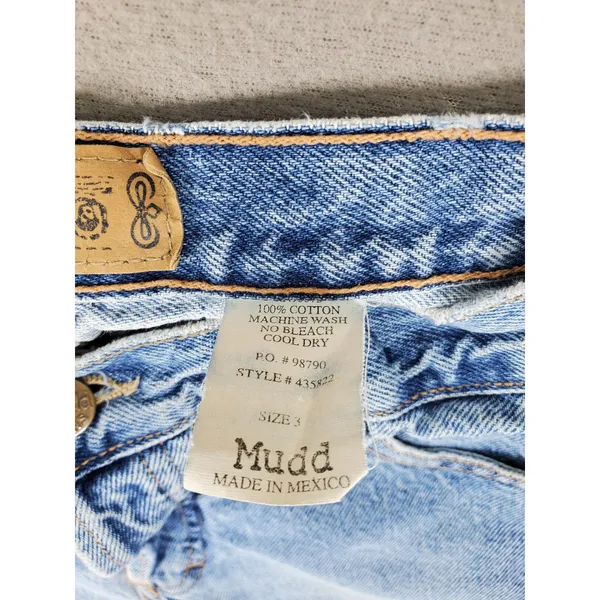Mudd Flare Leg Jeans Womens 3 Blue Vintage 90s Y2K Distressed‎ Light Wash Denim - Image 2