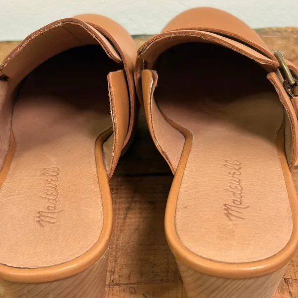 Madewell The Monique Buckle Clog Burnished Caramel Sz 9 - Image 6