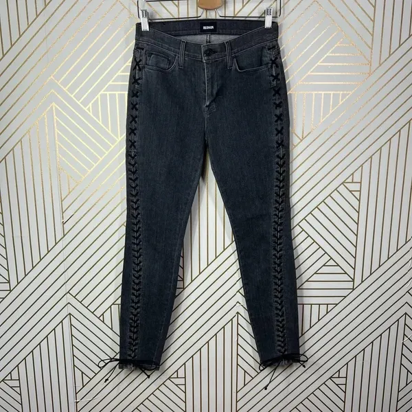 Hudson‎ Jeans The Stevie Midrise Lace Up Skinny Jeans in Vacancy Gray Size US 27 - Image 3