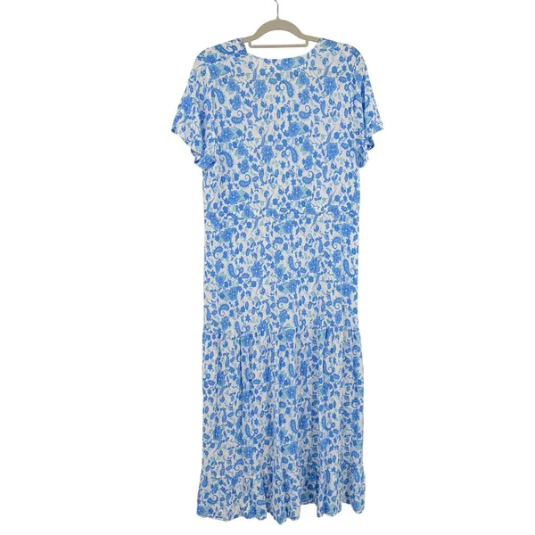 R Vivimos Tiered Peasant Dress Sz XL 16/18 Boho Cottagecore Paisley Euro Summer - Image 8