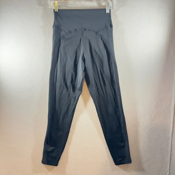 393 | OFFLINE by Aerie Goals Women Large High Rise Ribbed 7/8 Leggings Black‎ - Image 2