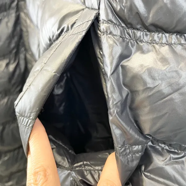 Calvin Klein Womens M Packable Down Quilted‎ Puffer Jacket Full Zip Black Travel - Image 7