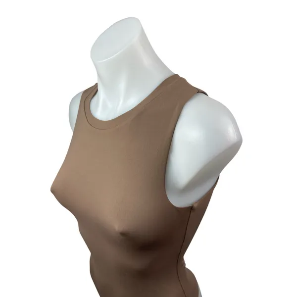 Aritzia Babaton Contour Crew Muscle Women's Beige Sleeveless Tank Bodysuit Top S - Image 2