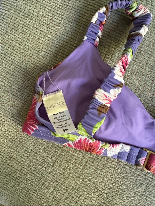 NWOT L*space Lloyd floral bikini top small - Image 4